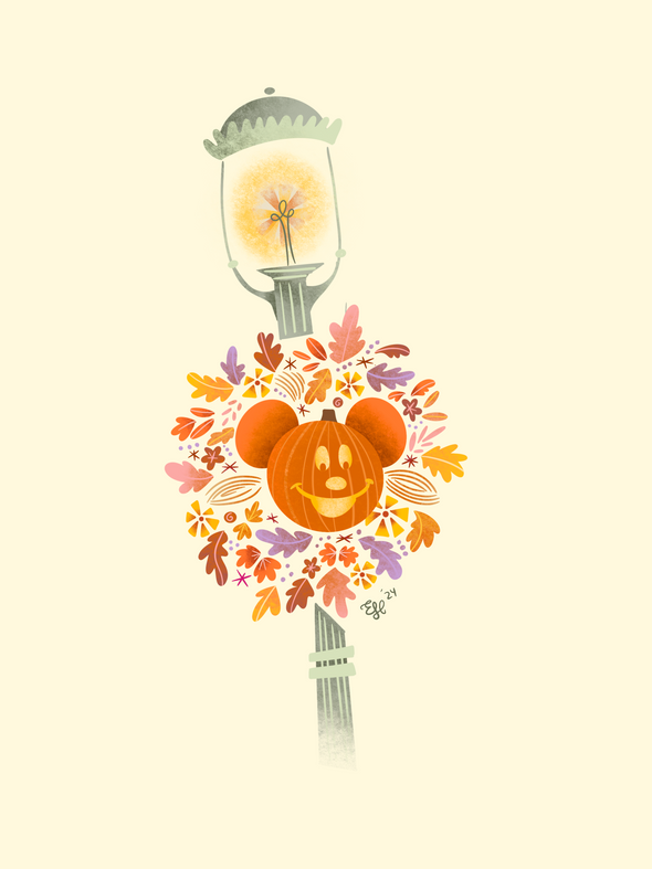 Pumpkin Wreath Poster Print